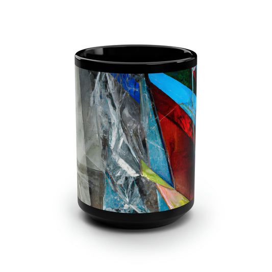 Miles Caldwell - Friction Force, Abstractly - Black Ceramic Mug 15oz