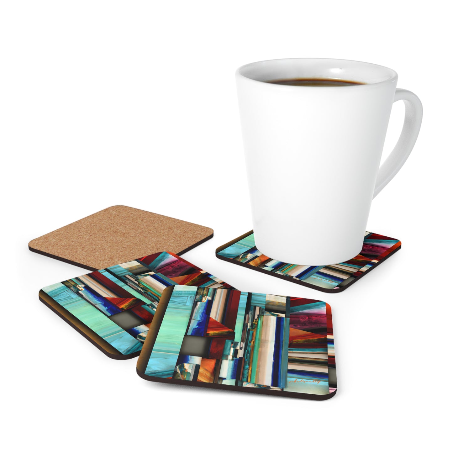 Alexandra Bouchard - Applied Force, Abstractly - Corkwood Coaster Set of 4