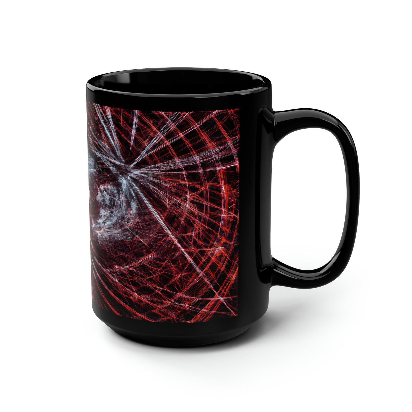 Maxine Hawthorne - Electromagnetic Force, Abstractly - Black Ceramic Mug 15oz