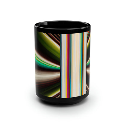 Ingrid Hartmann - Magnetic Force, Abstractly - Black Ceramic Mug 15oz