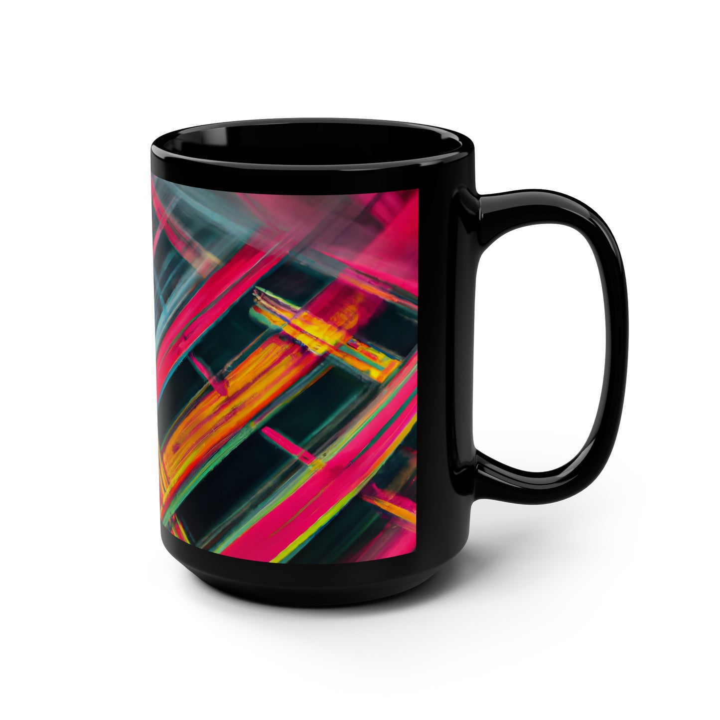 Harold Weinberg - Normal Force, Abstractly - Black Ceramic Mug 15oz