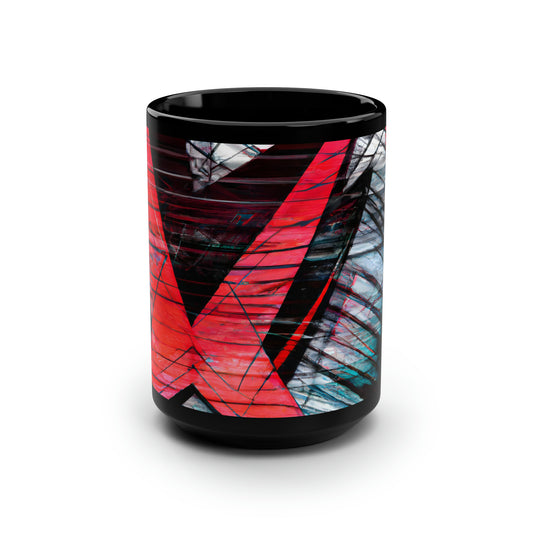 Caroline Burnett - Electric Force, Abstractly - Black Ceramic Mug 15oz