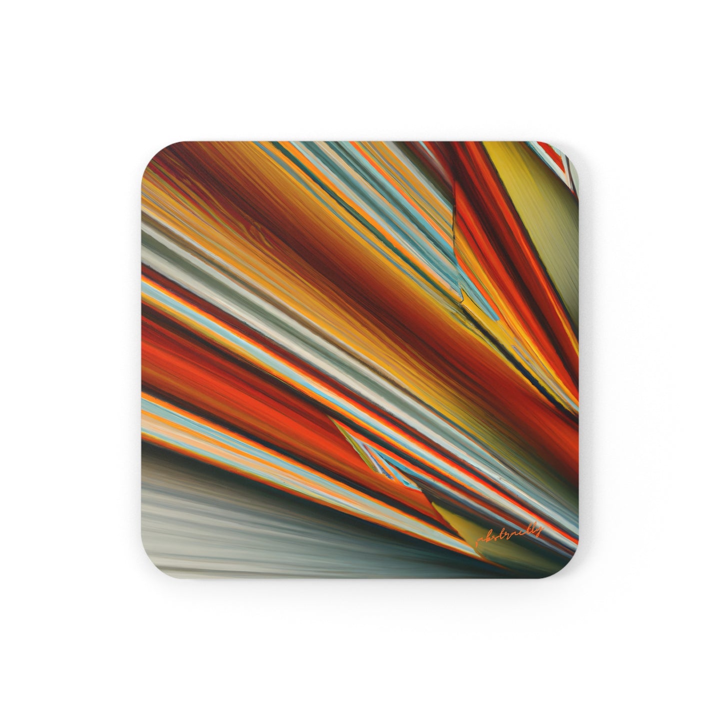 Melvin Strickland - Friction Force, Abstractly - Corkwood Coaster Set of 4