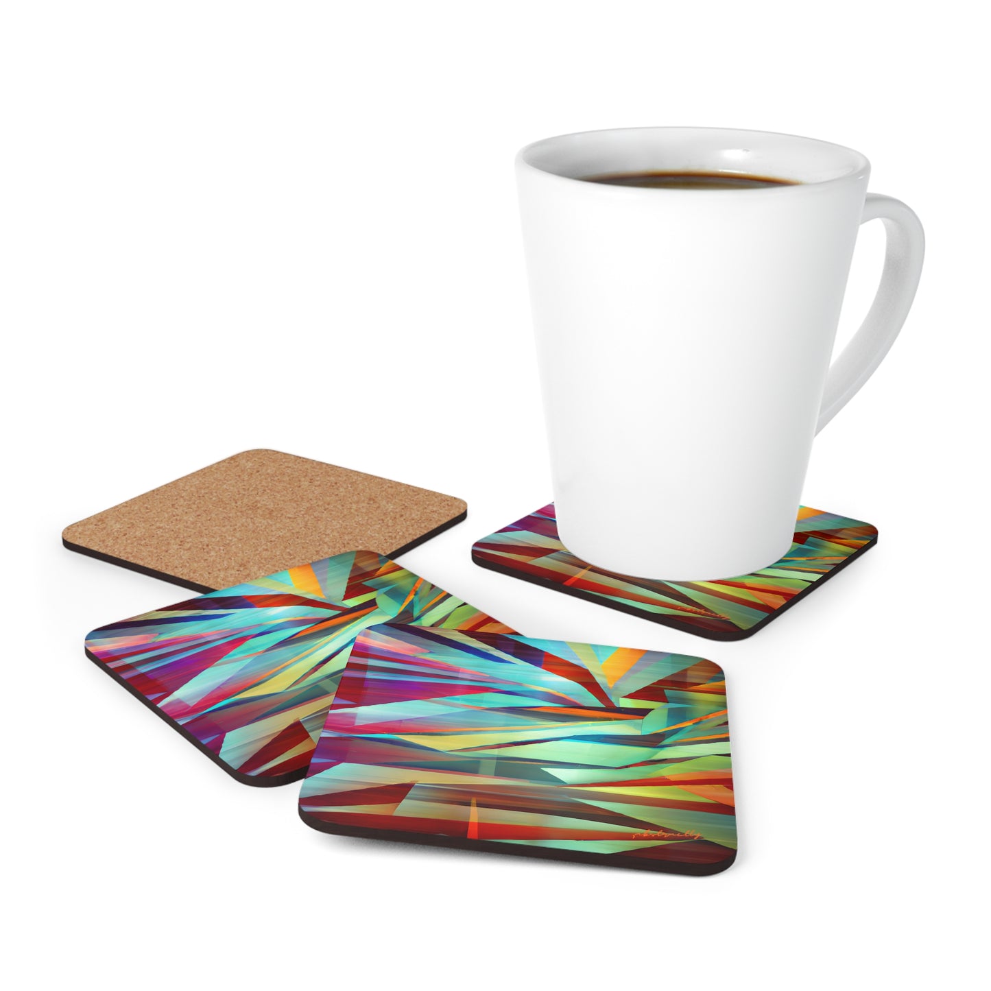 Lilly Stark - Gravity Force, Abstractly - Corkwood Coaster Set of 4