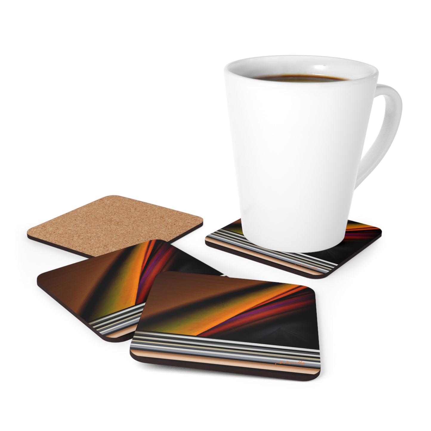 Rowan Abernathy - Spring Force, Abstractly - Corkwood Coaster Set of 4