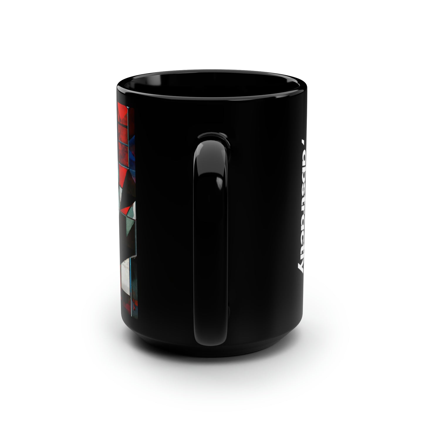 Maxine Cavanaugh - Friction Force, Abstractly - Black Ceramic Mug 15oz