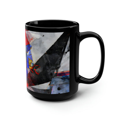 William Kerrigan - Friction Force, Abstractly - Black Ceramic Mug 15oz