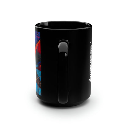 Lillian Thomason - Magnetic Force, Abstractly - Black Ceramic Mug 15oz