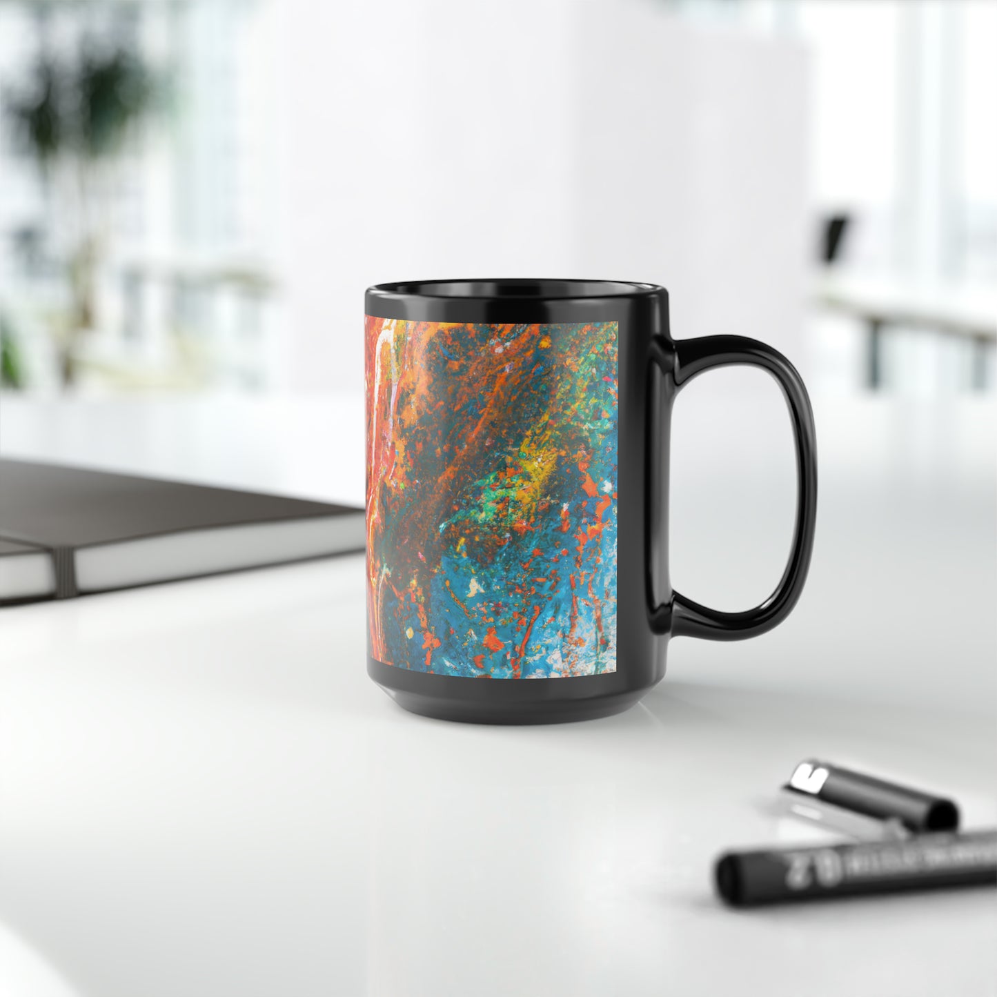 Quantum Stardust - Chemistry, Abstractly - Black Ceramic Mug 15oz