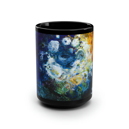 Stellarglowium - Chemistry, Abstractly - Black Ceramic Mug 15oz