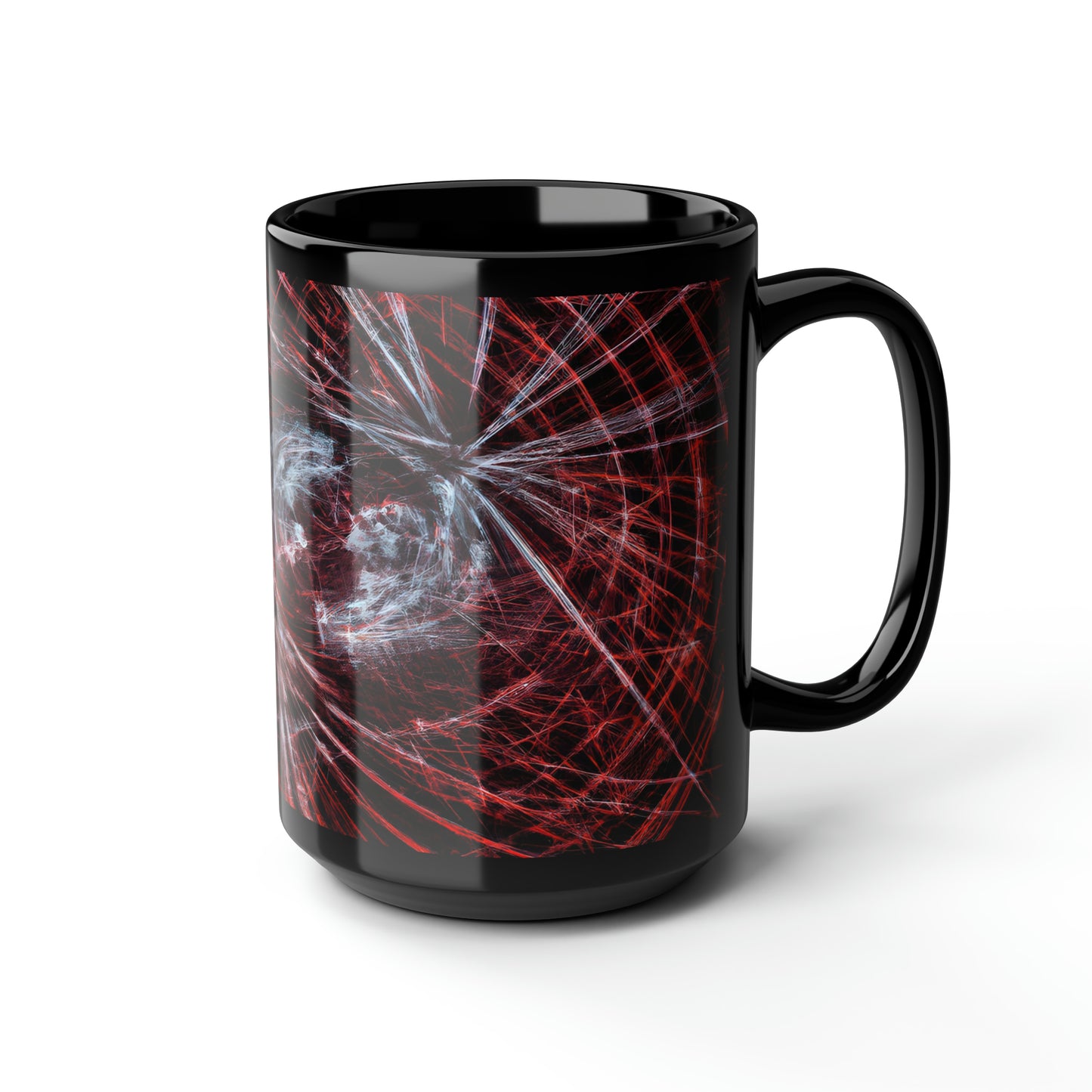 Maxine Hawthorne - Electromagnetic Force, Abstractly - Black Ceramic Mug 15oz