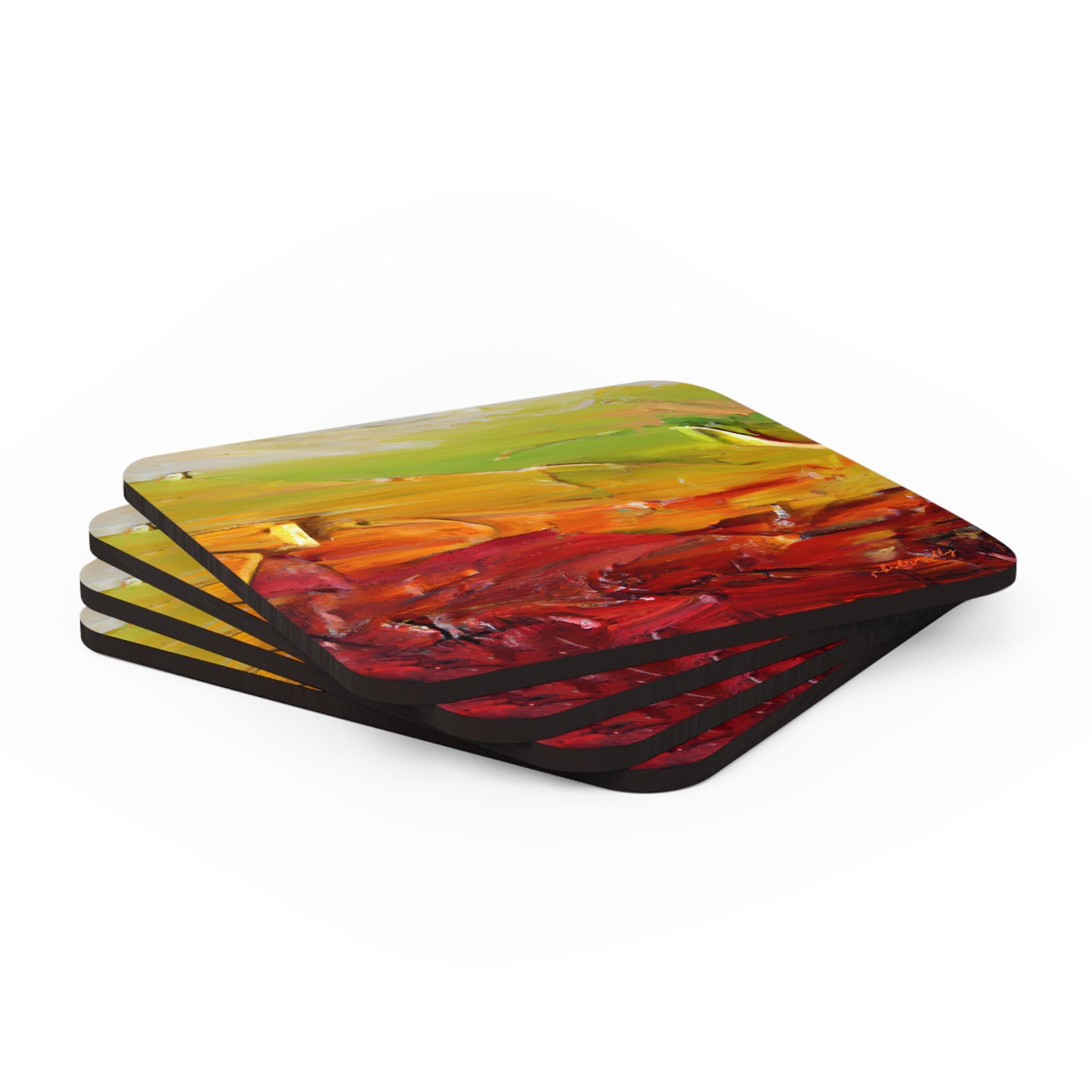 Quantum Crystalinium - Manganese, Abstractly - Corkwood Coaster Set of 4