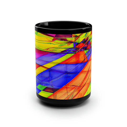 Valerie Higgs - Electric Force, Abstractly - Black Ceramic Mug 15oz