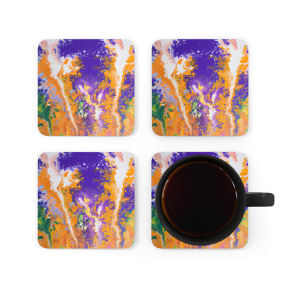 Solarium Particulate - Chemistry, Abstractly - Corkwood Coaster Set of 4