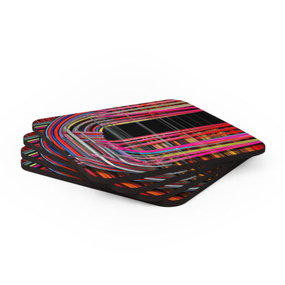 Harold Richards - Electromagnetic Force, Abstractly - Corkwood Coaster Set of 4