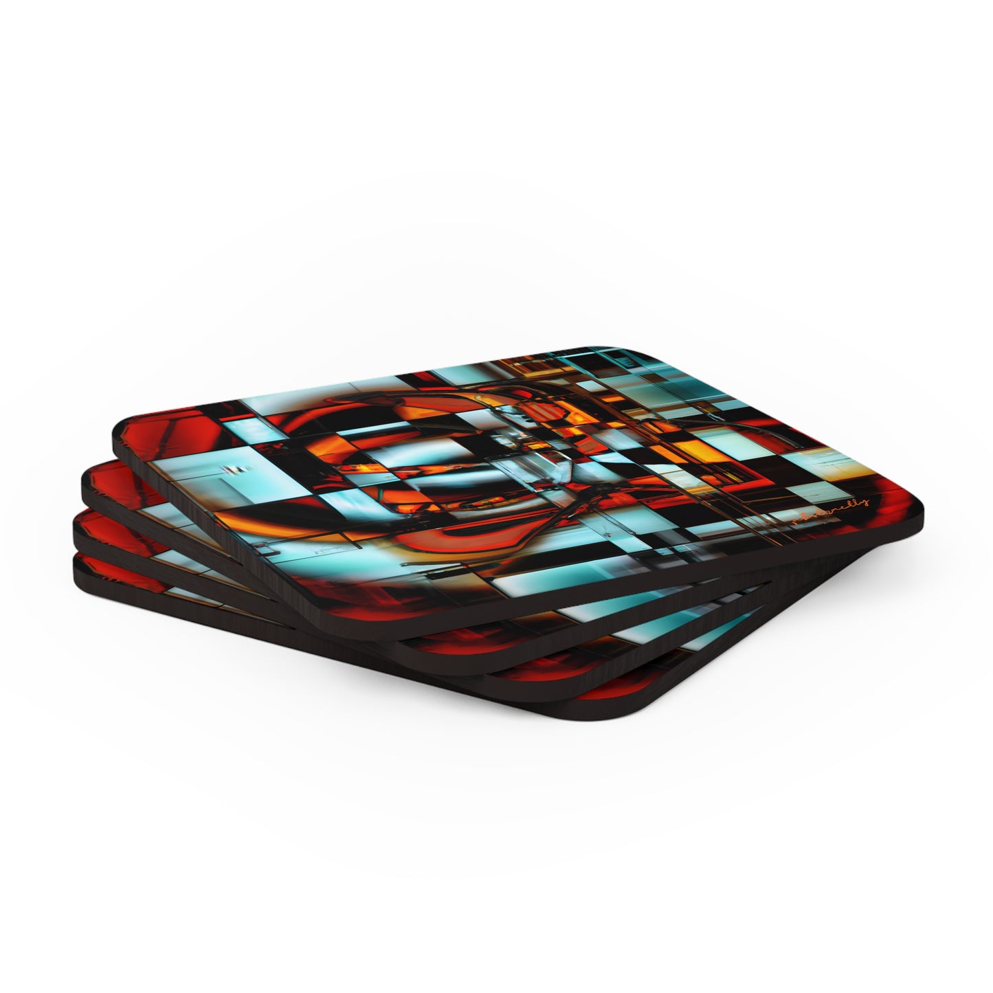 Avery Sinclair - Tension Force, Abstractly - Corkwood Coaster Set of 4