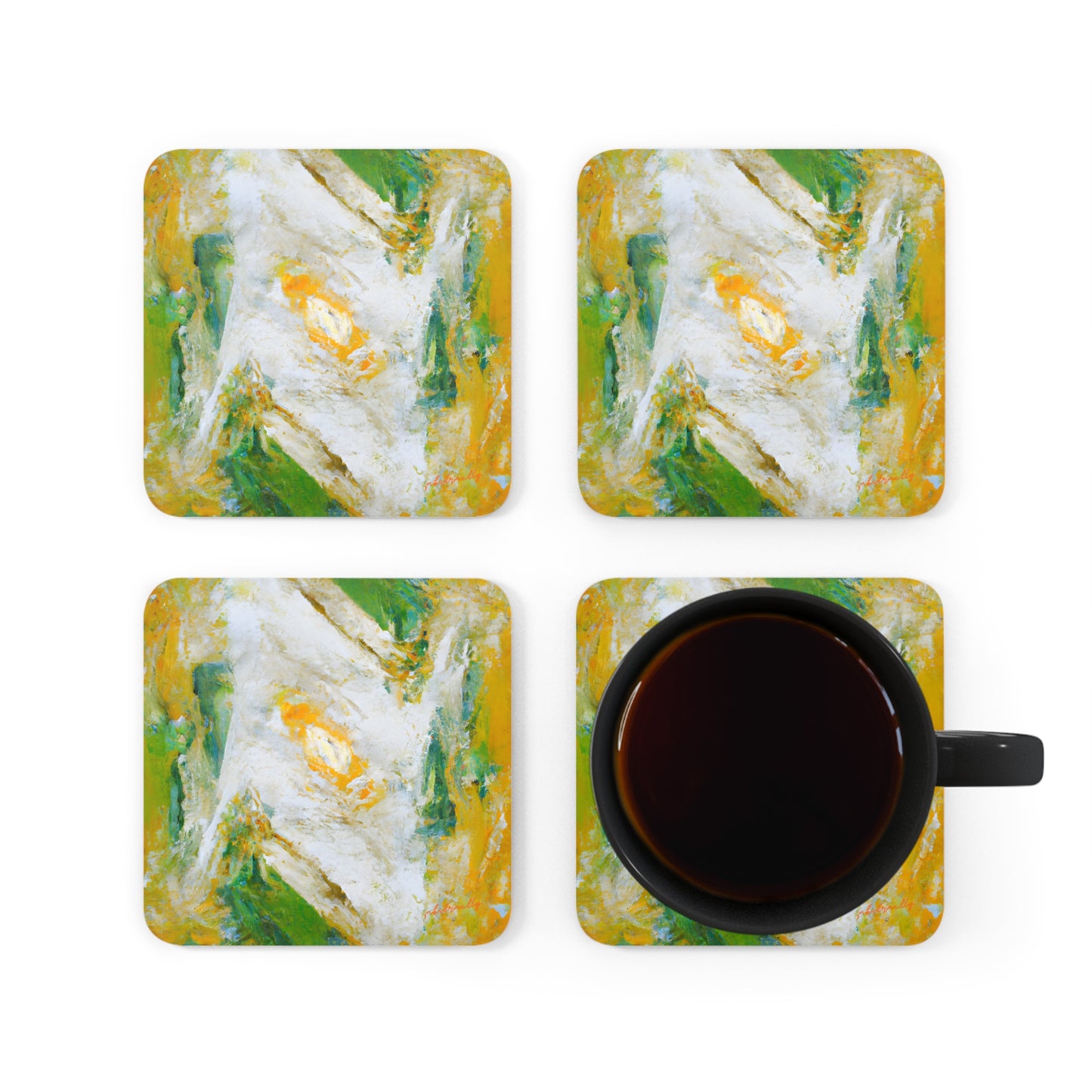 Photon-liteonium - Potassium, Abstractly - Corkwood Coaster Set of 4