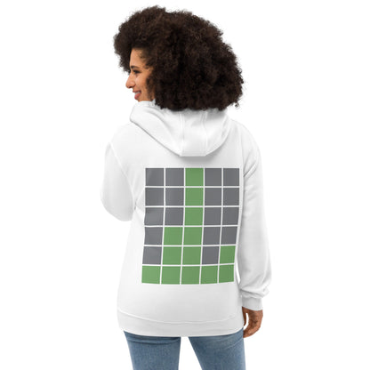 Wordle Birdle Eco Hoodie - Light Mode, Humorous Wordle Nerdle Design, Cheeky 'Flipping the Bird', Organic Cotton, Recycled Polyester, Geek