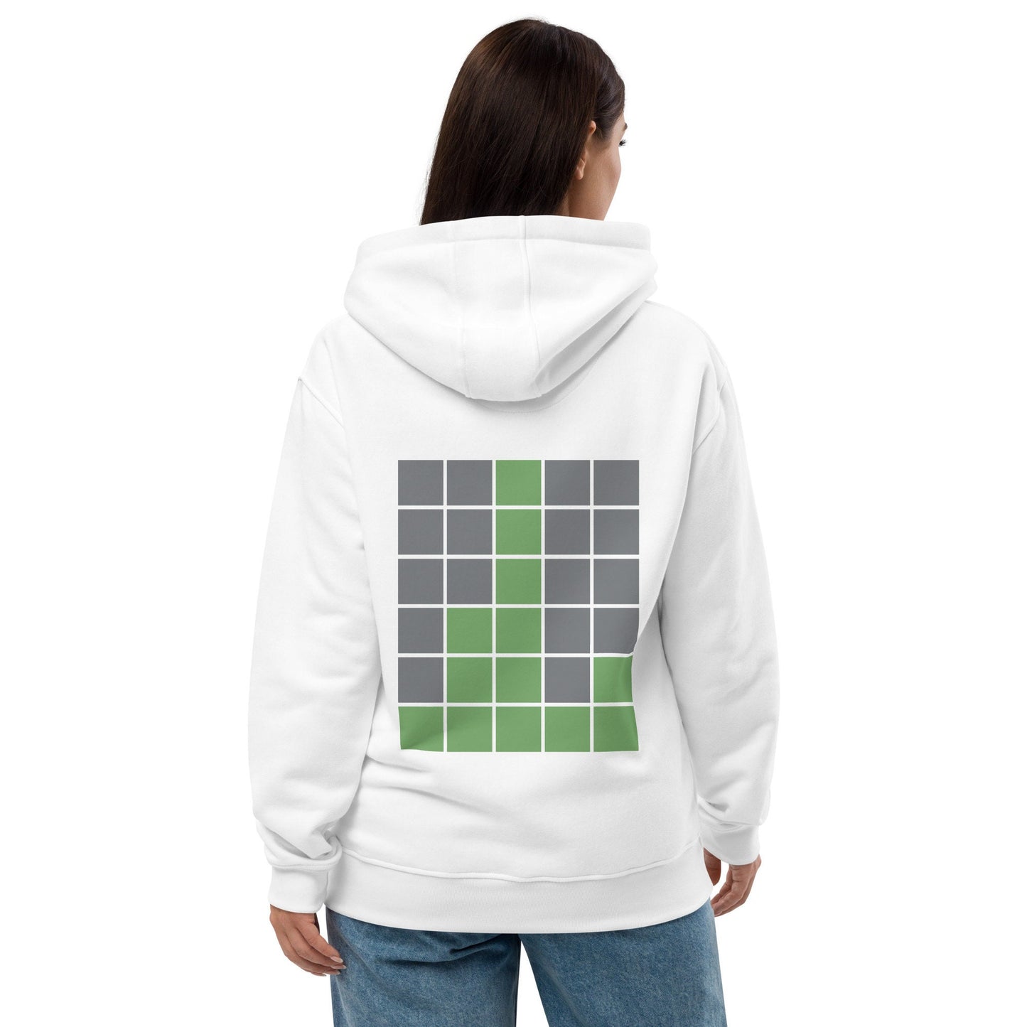 Wordle Birdle Eco Hoodie - Light Mode, Humorous Wordle Nerdle Design, Cheeky 'Flipping the Bird', Organic Cotton, Recycled Polyester, Geek