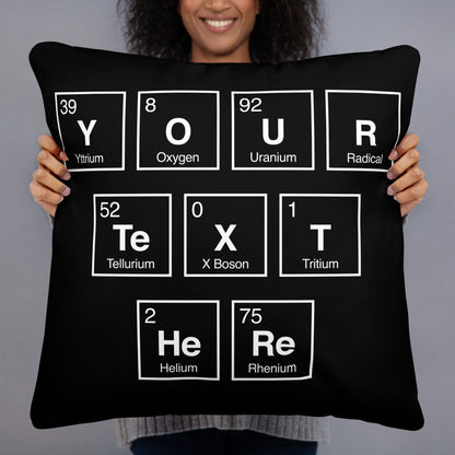 Spell with Elements Throw Pillow, 2 Sizes, Spellements Customizable, Science Geek, Chemistry, Unique Gift for Nerds, Favorite Element Pillow