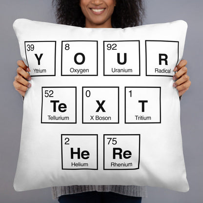 Spell with Elements Throw Pillow, 2 Sizes, Spellements Customizable, Science Geek, Chemistry, Unique Gift for Nerds, Favorite Element Pillow